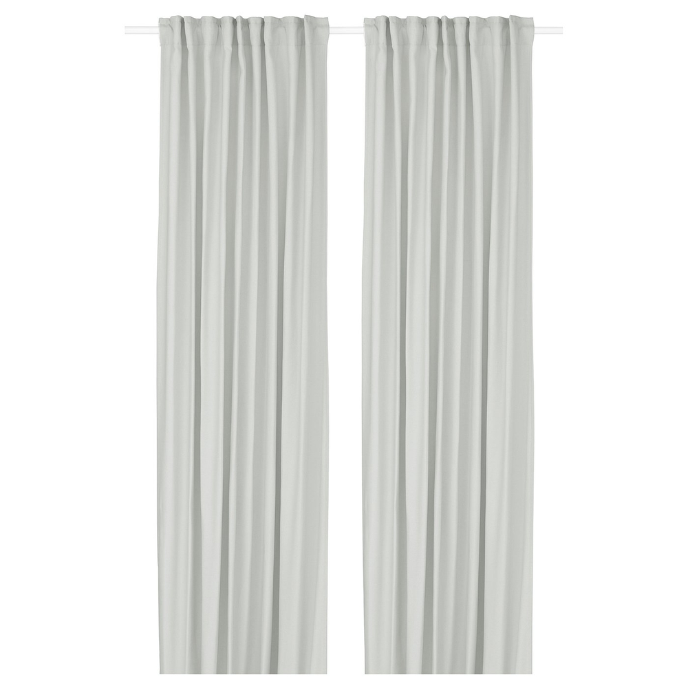 IKEA GINSTMOTT  (ИКЕА ГИНСТМОТТ)  -  Штора, 2 шт - белая/на тесьме 145x300 см