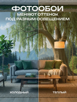 Фотообои 3d для зала окно с видом на природу
