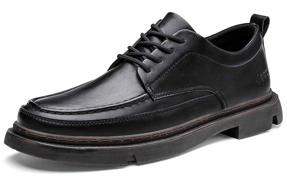 Jeep Casual Leather Shoes Men"s Low top Black