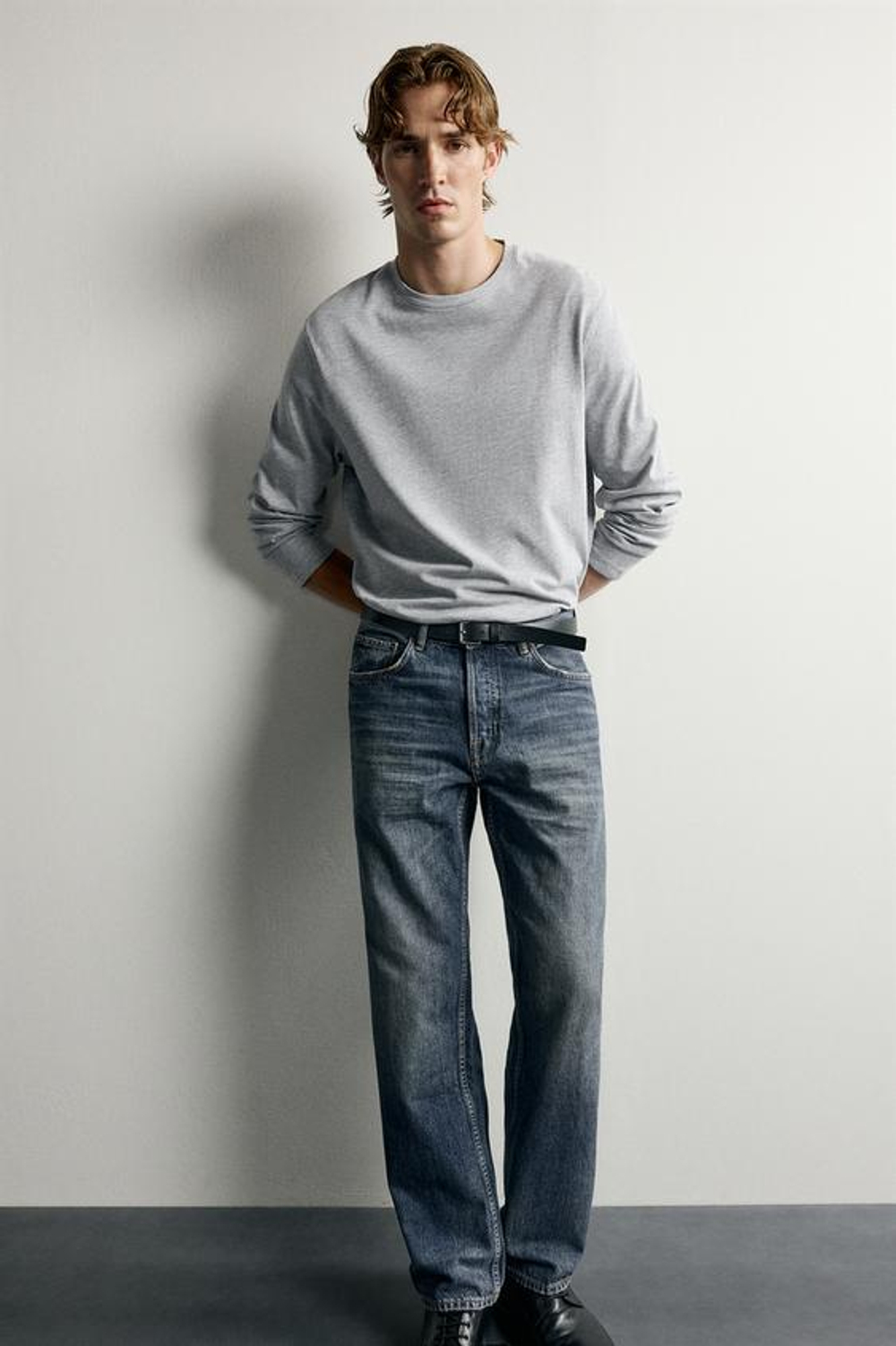 ZARA ДЖИНСЫ STRAIGHT LEG, СИНИЙ