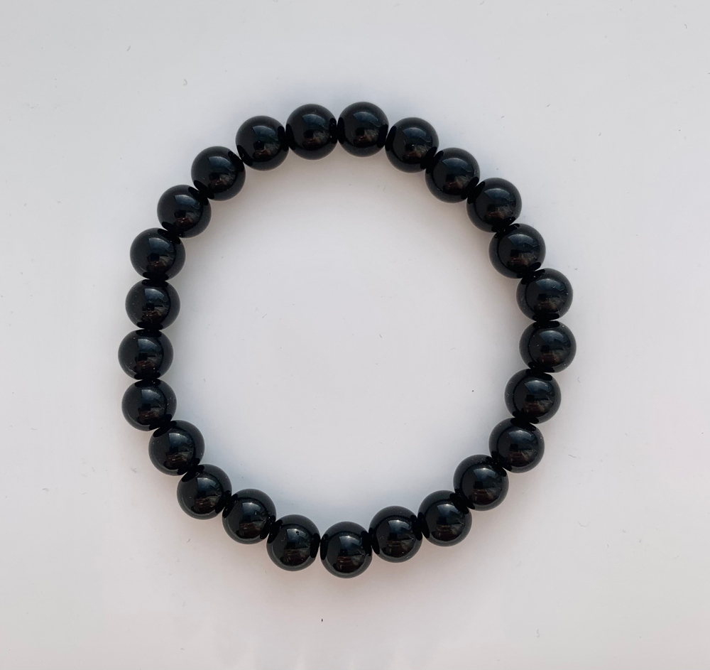 Жемчужный сет «Noir & Agate» / Чёрные бусы & браслет из агата