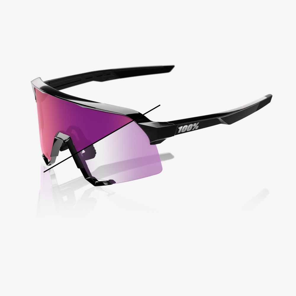 Спортивные очки 100% S3 - Gloss Black - Purple Mirror Photochromic
