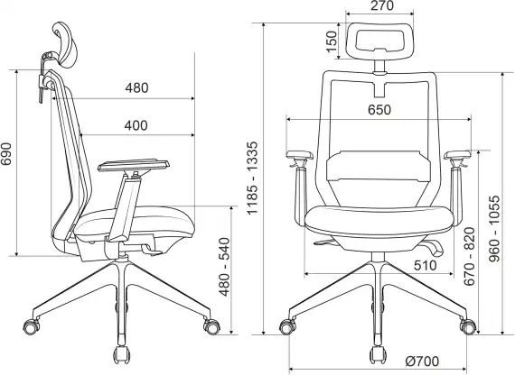 Кресло эргономичное Бюрократ MC-G611NL-H черный Elastic-102 с подголов. крестов.4-луч. пластик пластик серый
