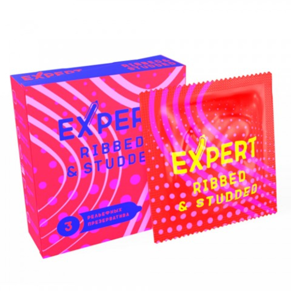 Презервативы EXPERT Ribbed&Studded, ребристо-точечные, 3 шт