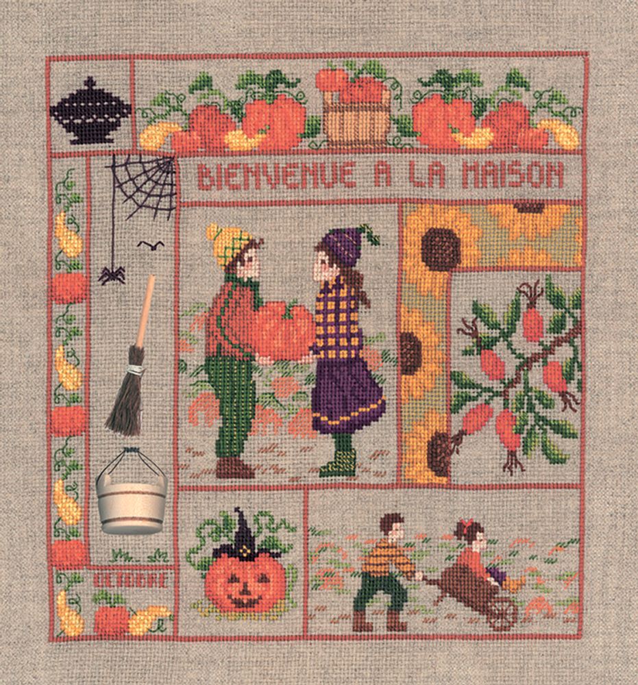Набор для вышивания нитками Le Bonheur des Dames, Bienvenue octobre (Добро пожаловать, Октябрь), 21х23 см Набор для вышивания нитками Le Bonheur des Dames, Bienvenue octobre (Добро пожаловать, Октябрь), 21х23 см
