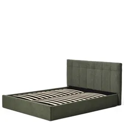 Кровать Darnela с подъемным механизмом 160x200 см, шенилл цвета мха