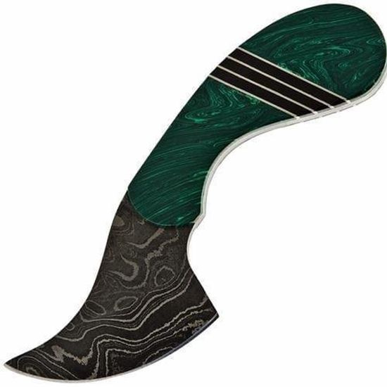 IШкуросъемный нож Santa Fe SF/MSDAMFIXSKIN с клинком из стали Damascus Alabama, рукоять Corian