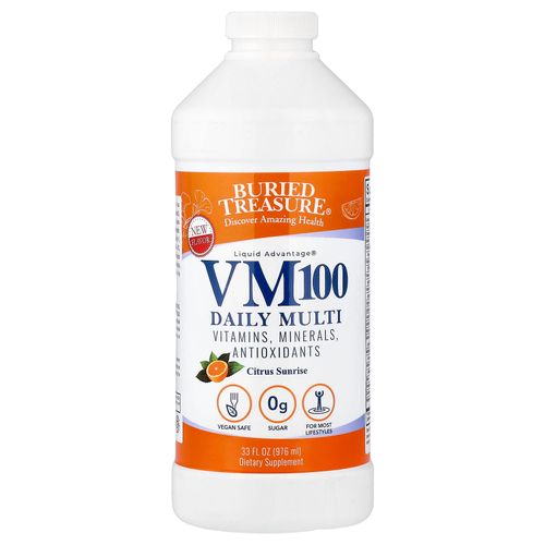 Buried Treasure, Liquid Advantage®, VM100, мультивитаминная добавка для ежедневного приема, цитрусовый, 976 мл (33 жидк. унции)