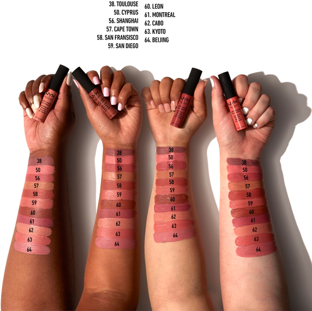 NYX Professional Makeup Soft Matte Lip Cream - Легкая матовая жидкая помада оттенок 01 Amsterdam, 8 ml