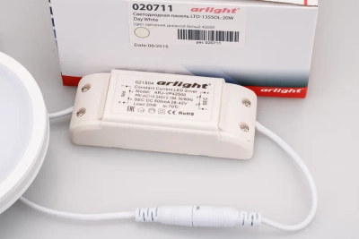 Светодиодная панель LTD-135SOL-20W Day White (Arlight, IP44 Пластик, 3 года)