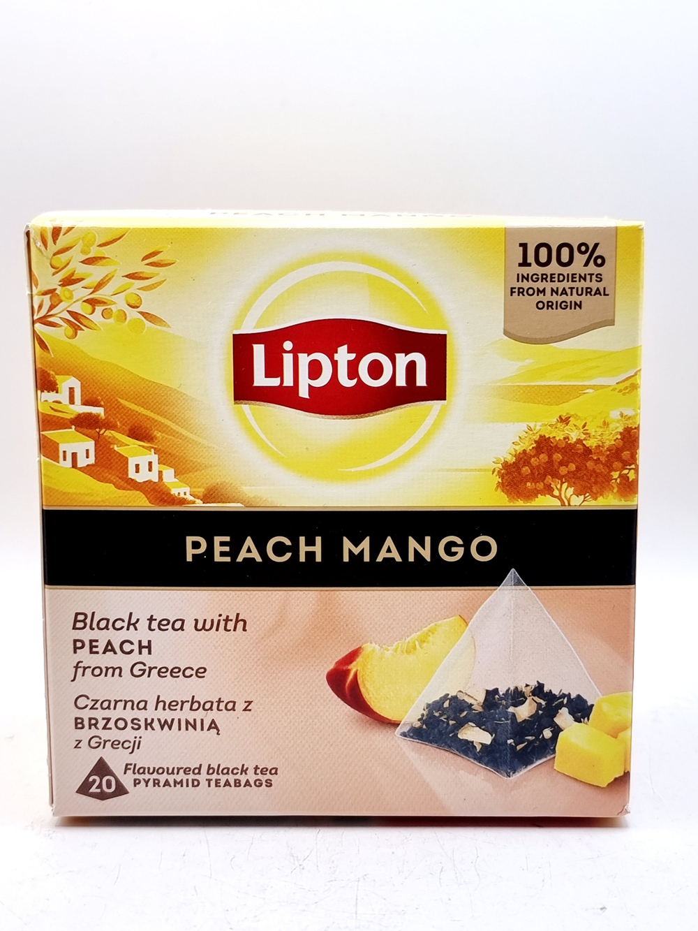 Чай черный Lipton Персик и Манго, 20 пирамидок, 34 г (Польша)