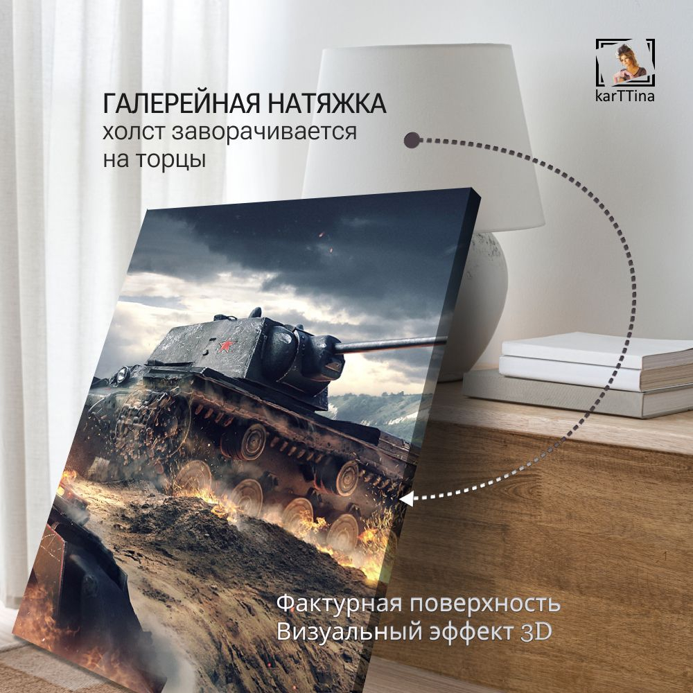 Картина интерьерная karTTina "Танки блиц", 50х70см 1шт.
