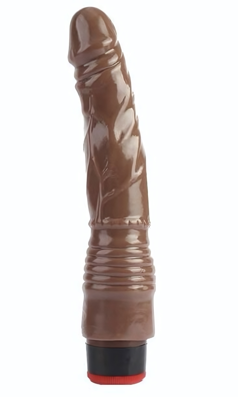 Коричневый вибратор-реалистик 8.8 Vibrating Dildo - 21,5 см. (Цвет: коричневый)