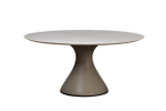 Стол обеденный Garda Decor, мрамор Волакас (Volakas), экокожа бежевая d160*75 см