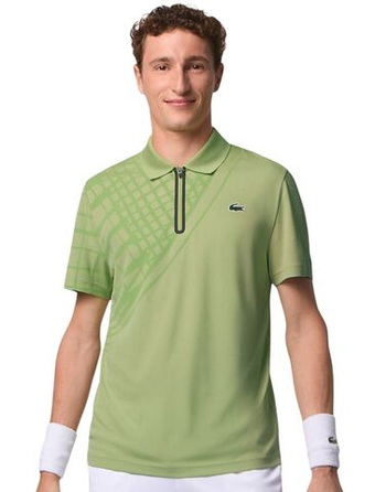 Мужское теннисное поло Lacoste Ultra Dry Printed Slim Fit - green