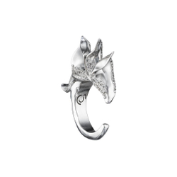 Кольцо с пламенными листьями и фианитами — Caviar Jewellery, серебро, фото 3