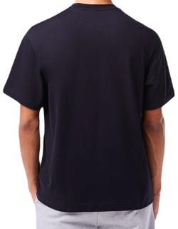 Мужская теннисная футболка Lacoste Relaxed Fit René Lacoste Print T-shirt - navy blue