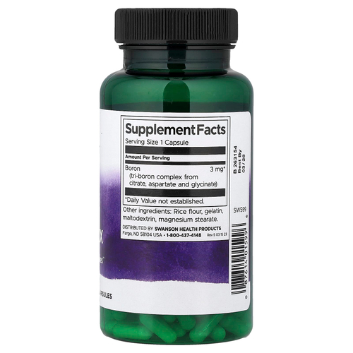 Swanson Vitamins, Комплекс тройного бора, 3 мг, 250 капсул
