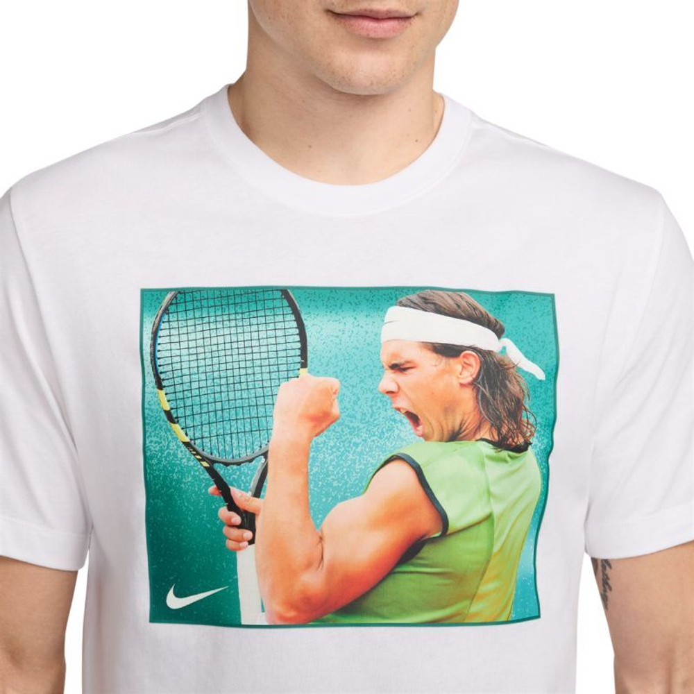 Мужская теннисная футболка Nike Court French Open Limited Edition RAFA T-Shirt - белый