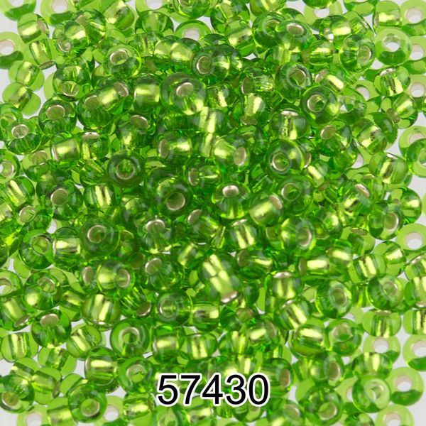 Бисер Preciosa 10/0 (2.3 мм), 500 г, 57430 (Ф164) т.салатовый