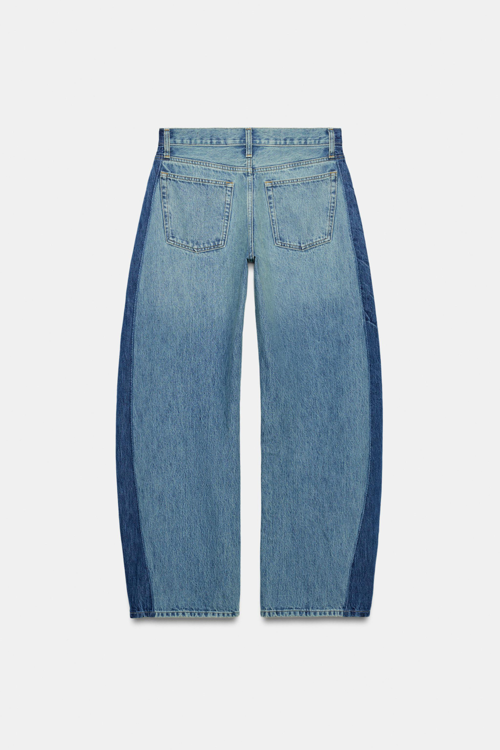 ДЖИНСЫ BARREL СО СРЕДНЕЙ ПОСАДКОЙ И ПЭЧВОРКОМ — ZW COLLECTION — ZARA
