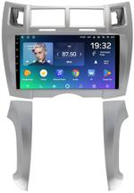 Магнитола для Toyota Vitz 2, Yaris 2 2005-2011 (рамка серебро тип 2) - Teyes CC2 PLUS монитор 9" QLED, Android 10, Быстрая, SIM-слот