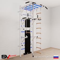 Шведская стенка Sv Sport 567 (Турник рукоход/Брусья/Стойка/Скамья/Канат/Лестница/Трапеция)
