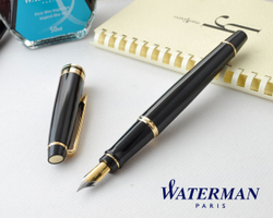 Перьевая ручка Waterman Expert 3, цвет: Black Laque GT, перо: F