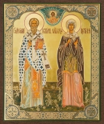 Икона "Киприан и Иустина" 10х12 на МДФ-6 (1012-1451)