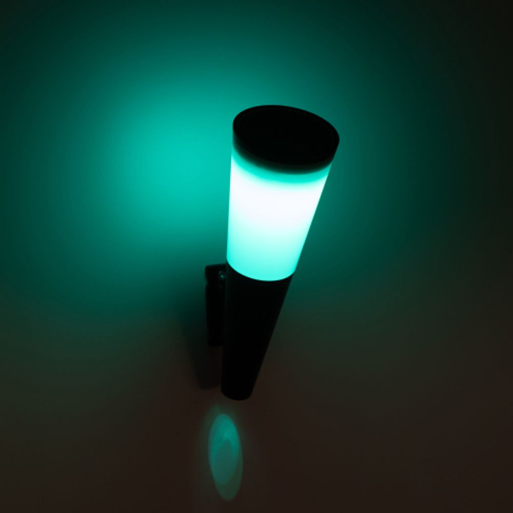 Светильник уличный ЭРА ERAFS012-09 на солнечной батарее настенный Факел RGB 1 LED | Садовые фасадные светильники