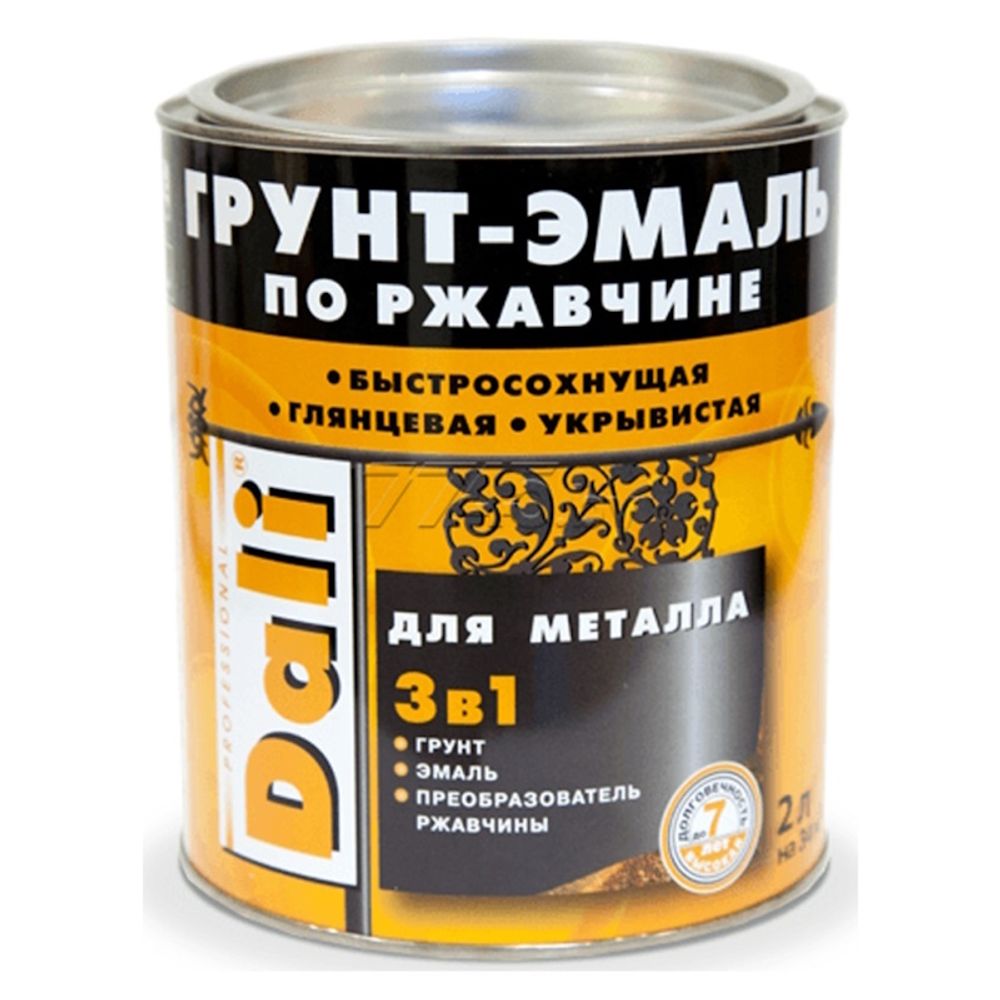 Эмаль-грунт по ржавчине 3в1 DALI  RAL 6029 зеленая  2л (Рогнеда)