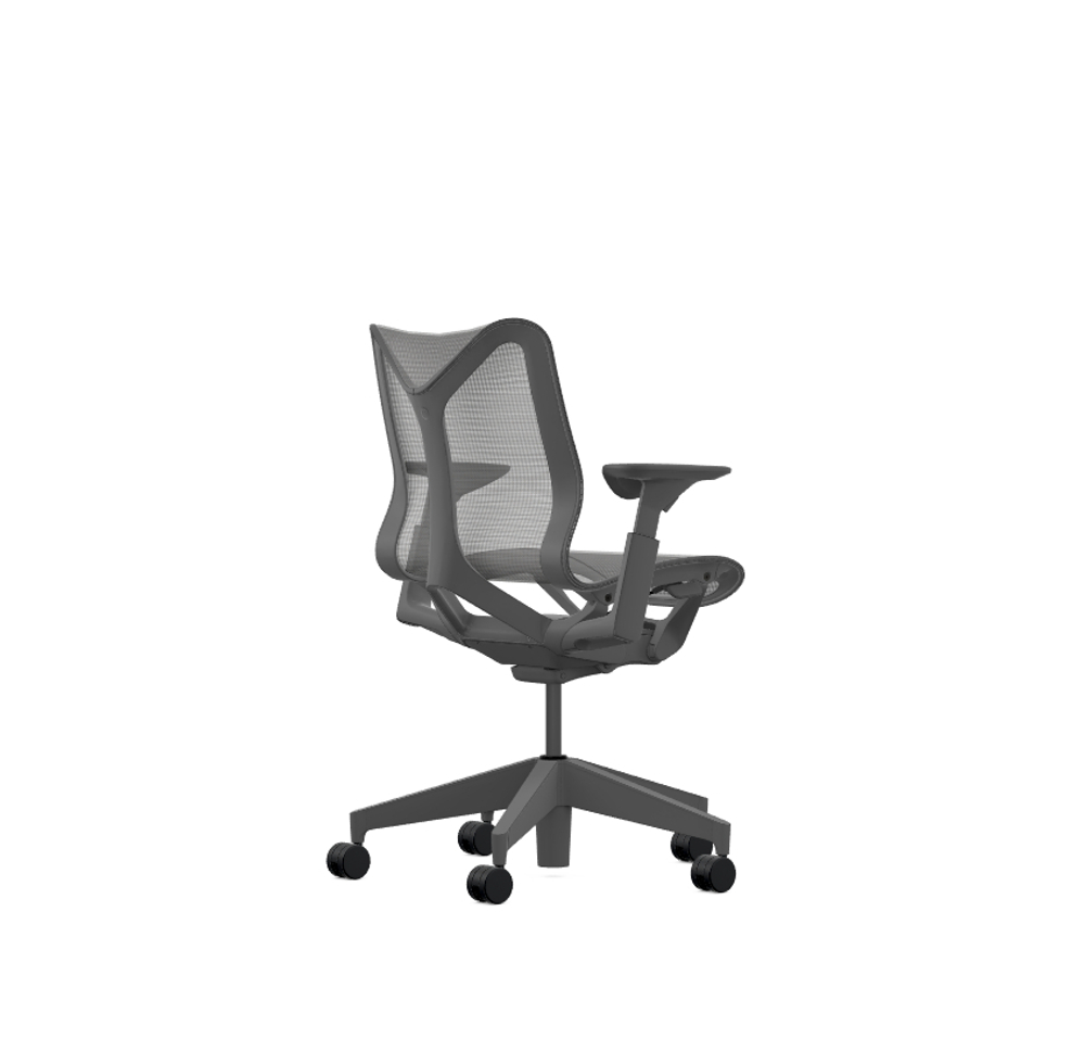 Кресло Herman Miller Cosm, низкая спинка, цвет Carbon, регулируемые подлокотники