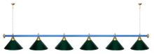 Лампа STARTBILLIARDS 6 пл. (плафоны золотые,штанга коричневая,фурнитура золото)
