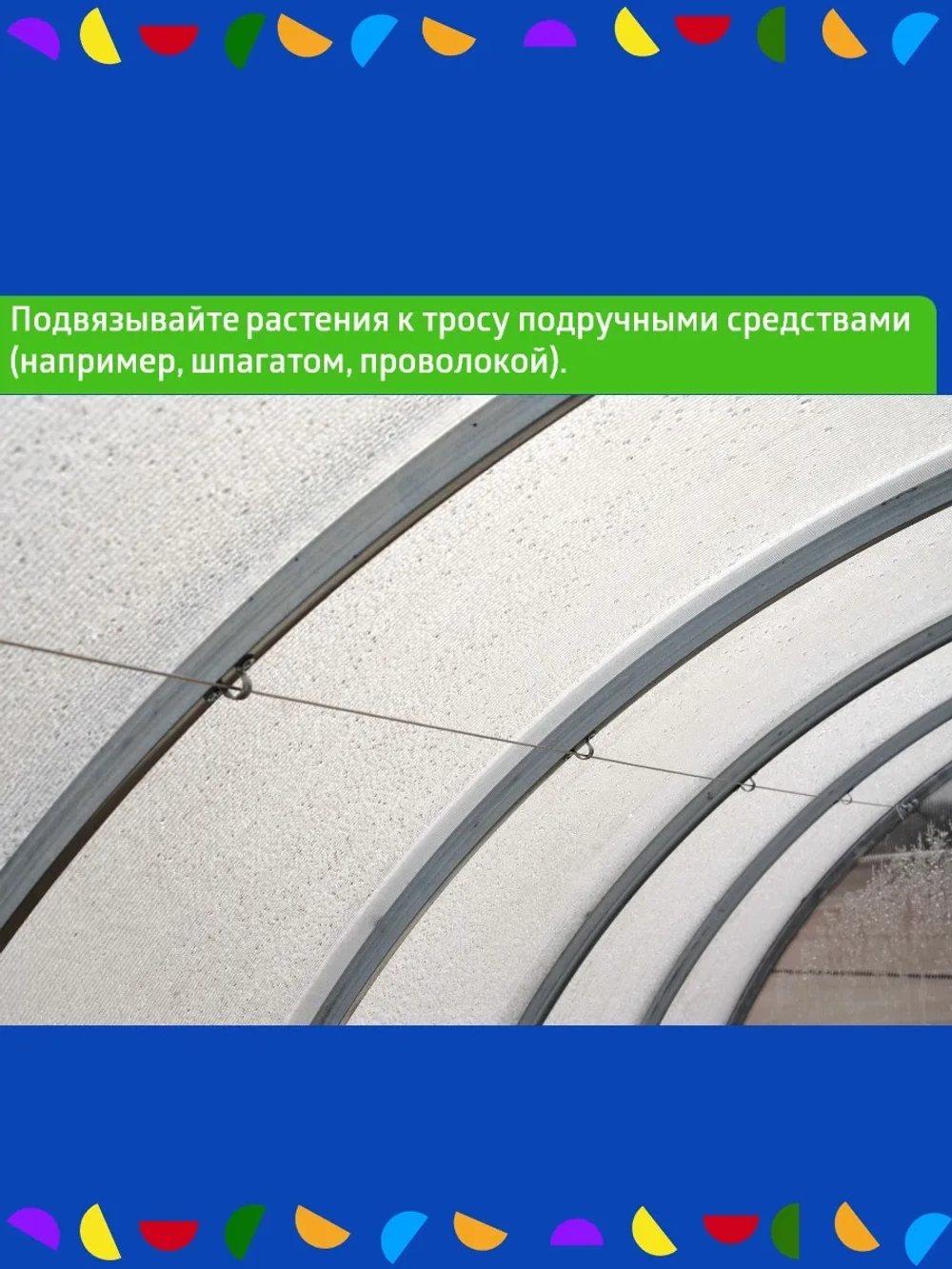 Набор для подвязки растений 6 м шаг дуги 67 см
