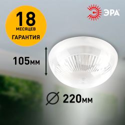 Светильник ЭРА НБП 06-60-011 Сириус антивандальный IP54 E27 max 60Вт D220 круг призма | Светильники ЖКХ РБ