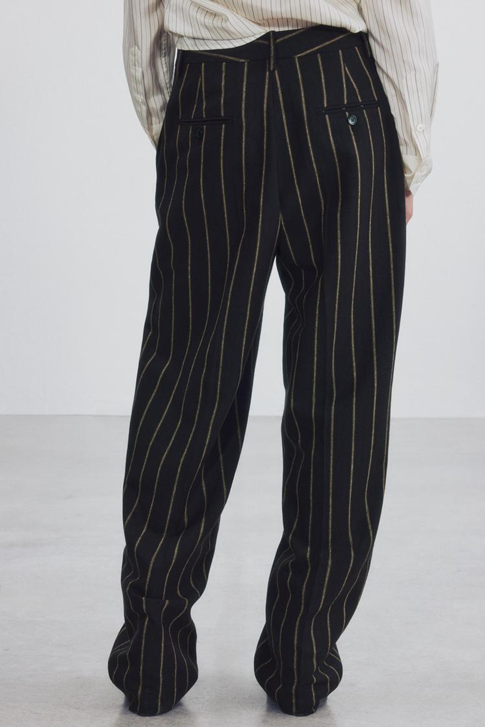 ZARA БРЮКИ В ПОЛОСКУ — ZW COLLECTION, КОРИЧНЕВЫЙ