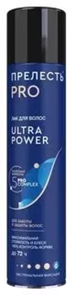 "ПРЕЛЕСТЬ PRO" Лак для волос ULTRA POWER экстремальная фиксация 300мл