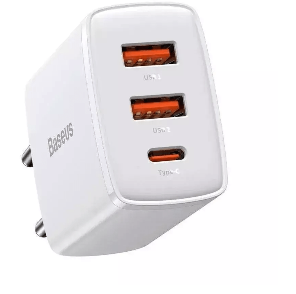 Блок питания Baseus Compact Fast Charger USB/USB-C 30W Белый