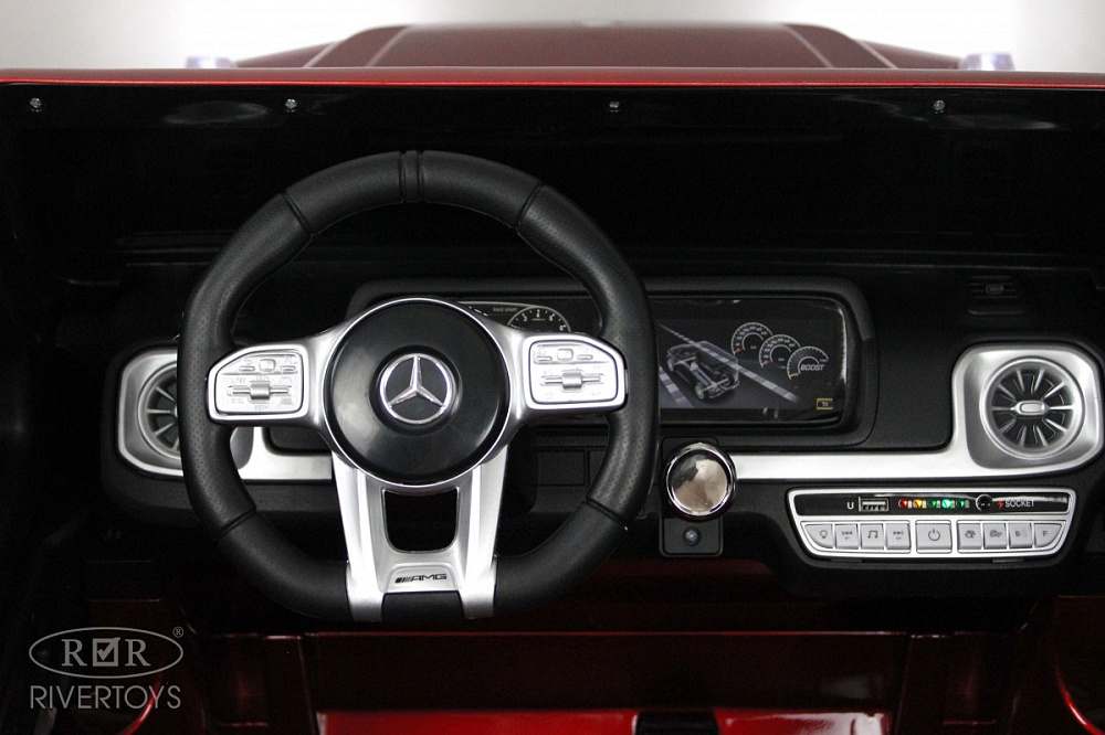 Детский электромобиль RiverToys Mercedes-AMG G63 4WD (S307) вишневый глянец