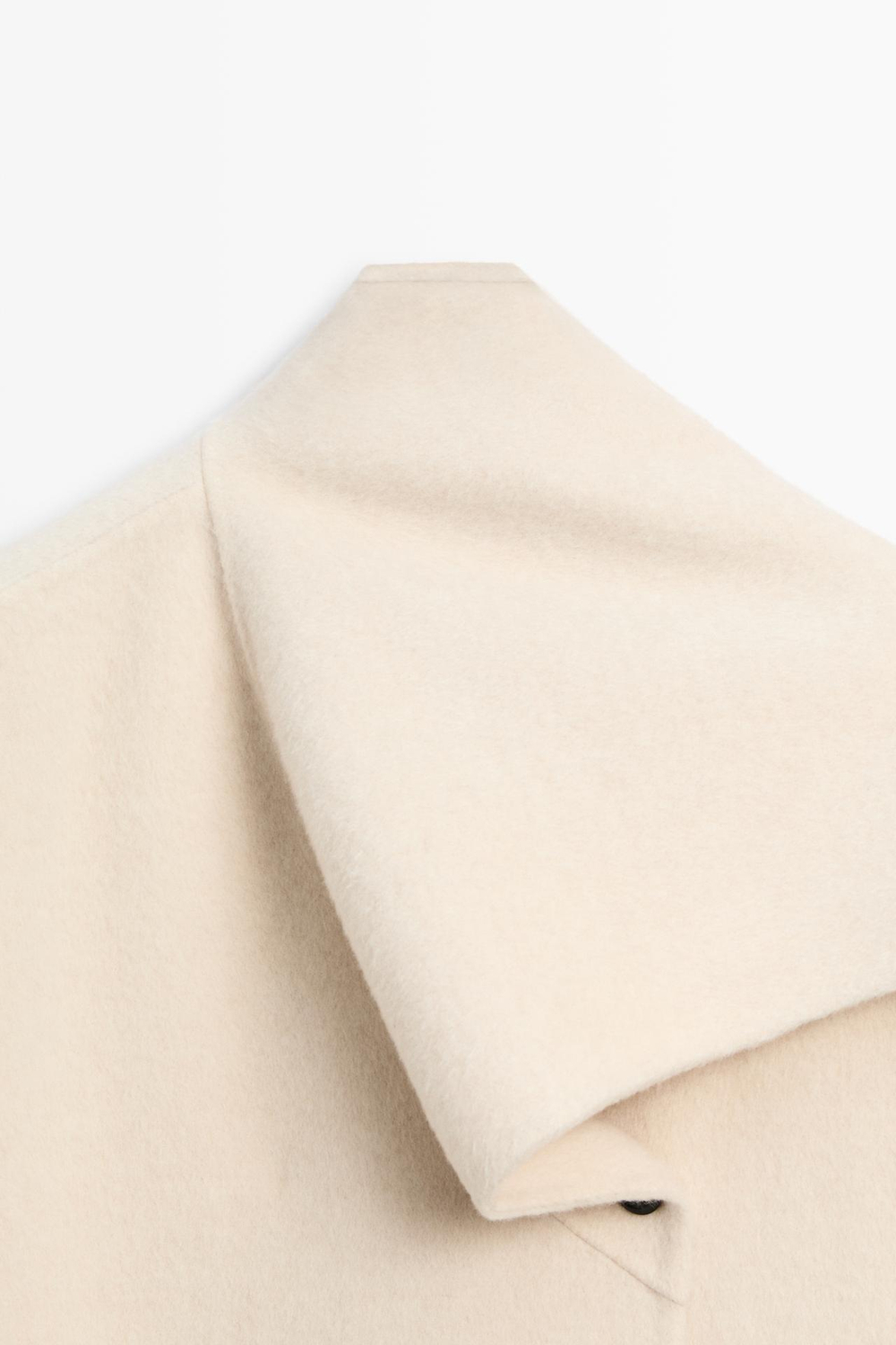 Massimo Dutti Короткое пальто с отделкой в ​​виде шарфа, экрю