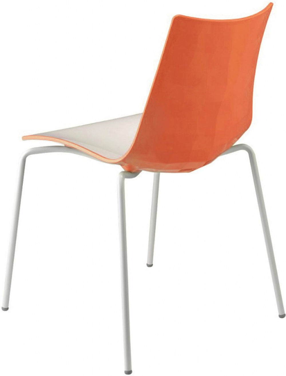 Стул пластиковый Scab Design Zebra Bicolore 4 legs, белый, оранжевый