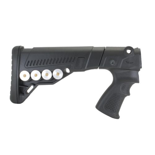 Телескопический приклад с патронташем Remington 870/750, DLG Tactical. Черный