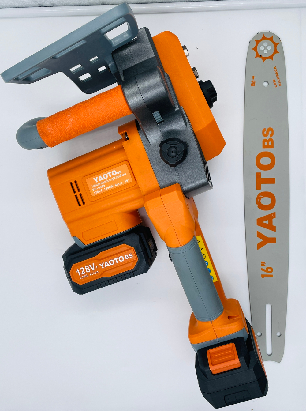 Электрическая цепная пила Yaoto BS 9999, 40 см, 1800 Вт, 2 Li-Ion аккумулятора 21В