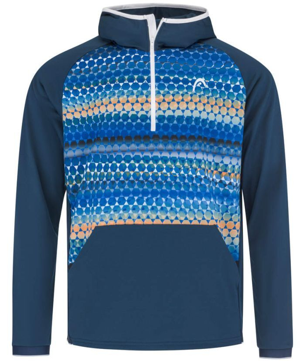 Мужская теннисная кофта Head Topspin Hoodie - небесный