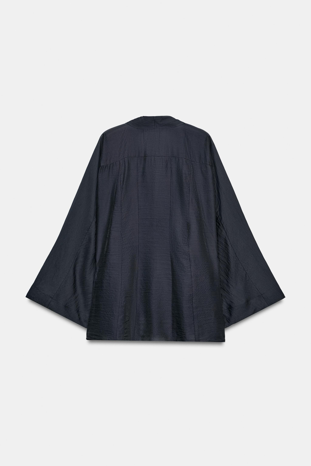 ZARA РУБАШКА С ЗАСТЕЖКОЙ НА ПЕТЛИ ZW COLLECTION, ТЕМНО-СЕРЫЙ