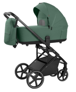 Коляска Carrello Alfa CRL-6522 2025 Ammonite AY329 Pro Absolute Black с базой Isofix 4 в 1 Meadow Green