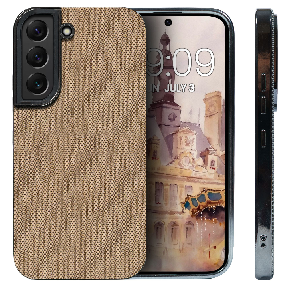 Дизайнерский чехол для SAMSUNG S22 (не PLUS,ULTRA) с мягкой тканевой поверхностью
