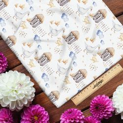 Ткань лен мама гусыня
