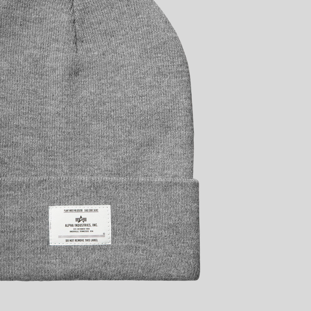 Шапка Alpha Industries Essential Beanie Medium Charcoal Heather (Серая)