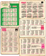 №152 Набор из 5 переливных (стерео) Календариков . Мультфильмы СССР 1979, 1986, 1987 гг.